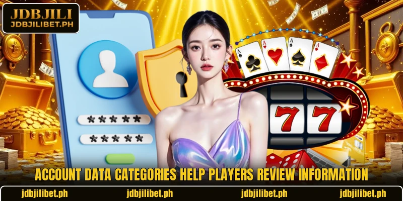 Account data categories help players review information Account data categories help players review information