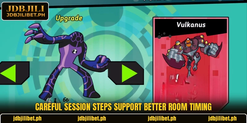 Careful session steps support better room timing Careful session steps support better room timing