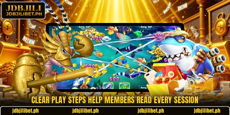 Clear play steps help members read every session Clear play steps help members read every session