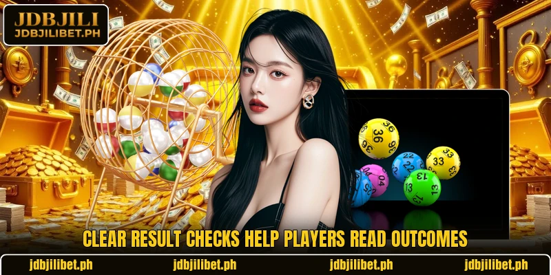 Clear result checks help players read outcomes
