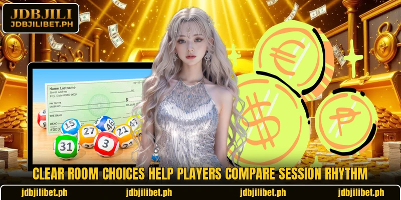Clear room choices help players compare session rhythm