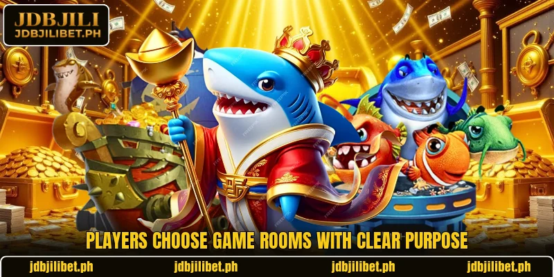 Players choose game rooms with clear purpose