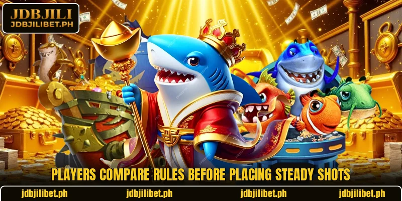 Players compare rules before placing steady shots Players compare rules before placing steady shots