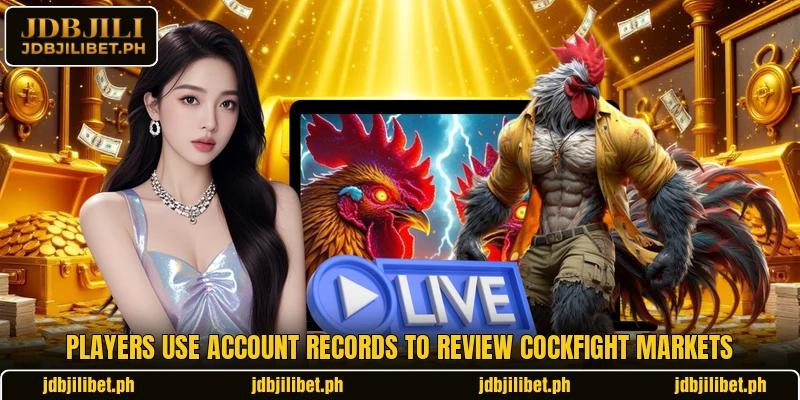 Players use account records to review cockfight markets