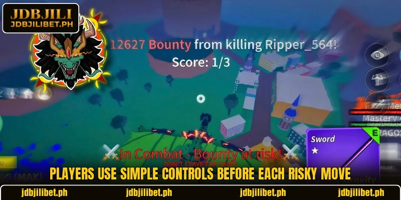 Players use simple controls before each risky move